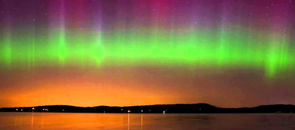 Northern lights over Lake Champlain